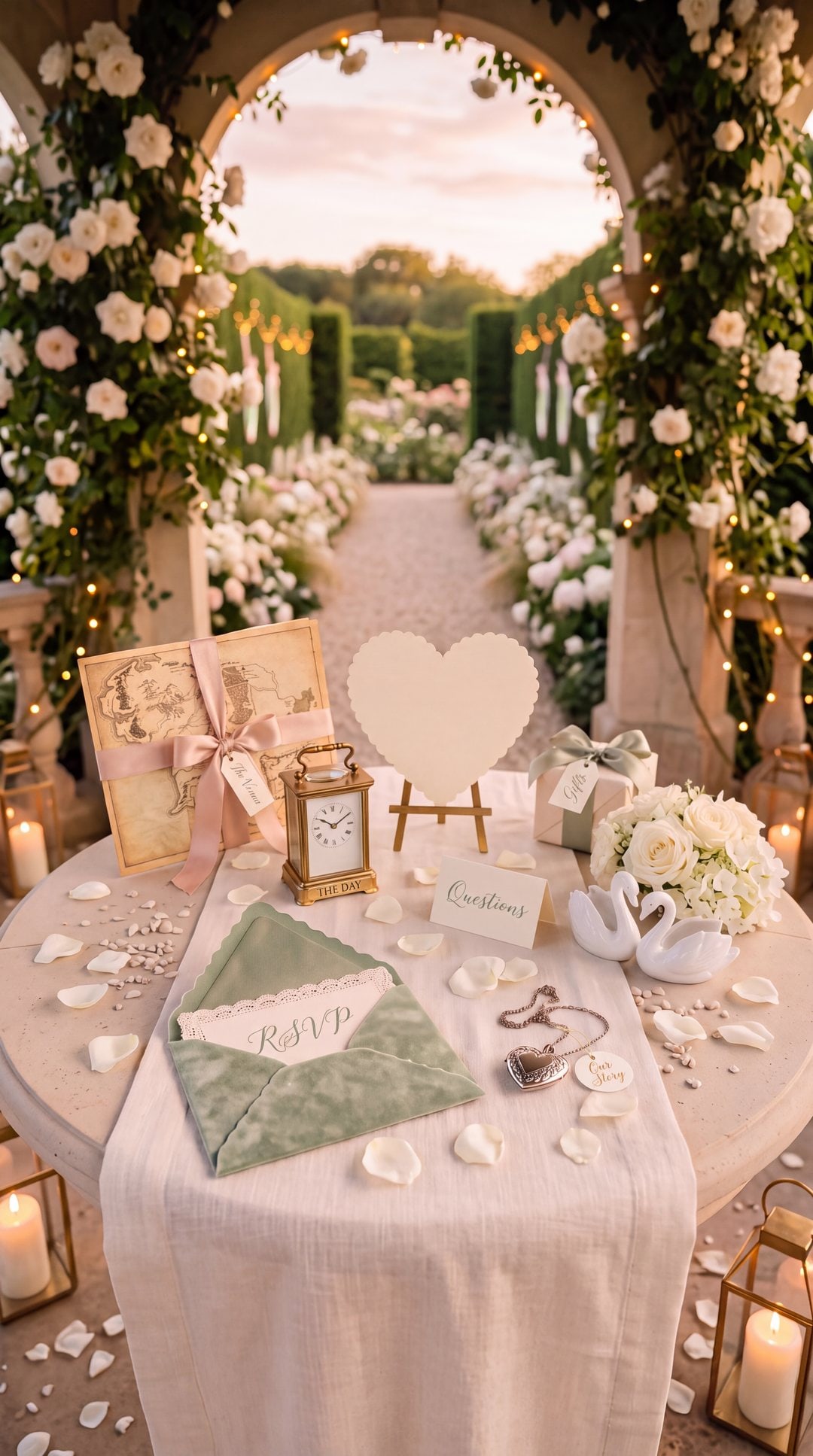 The welcome table in the gazebo
